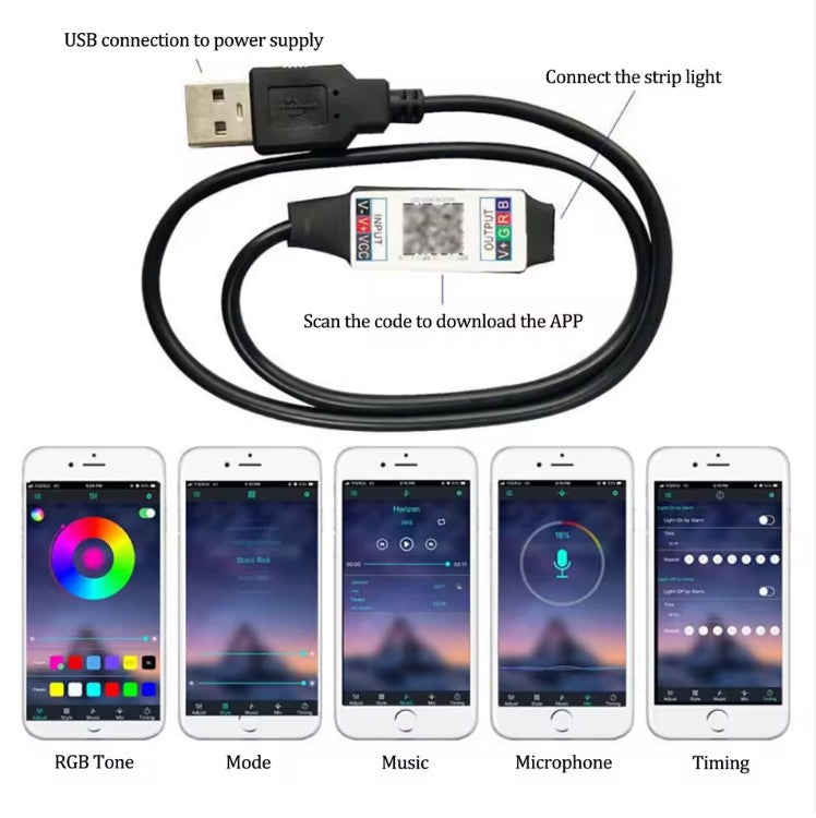 Bluetooth LED Light Bluetooth Control Residential Smart Lighting Smart Home Lights 10 meters of strip